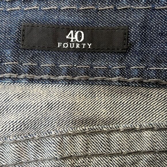 Affliction Cooper Relaxed Boot Jeans Sz 40 Blue Flap Pockets Contrast Stitch Y2K - Picture 8 of 11